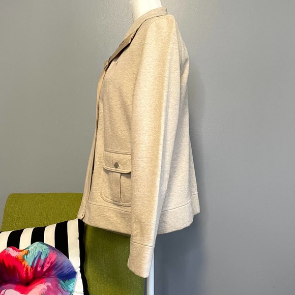 Ralph Lauren Cream Cotton Knit Full Zip Utility Jacket Large - Picture 3 of 6